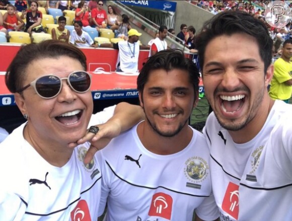David Brazil, Bruno Gissoni e Rômulo Estrela no Jogo das Estrelas, no Maracanã, no Rio de Janeiro