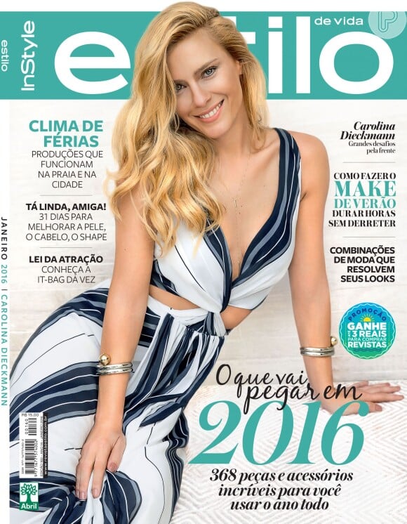 Carolina Dieckmann está na capa da revista 'Estilo', na edição de janeiro de 2016
