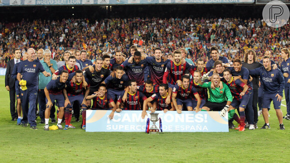 Neymar foi campeão da Supercopa da Espanha pelo Barcelona em 28 de agosto de 2013