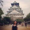 Thais Fersoza ficou encantada com o castelo de Osaka