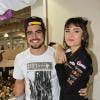 Caio Castro e Maria Casadevall participam de evento de beleza em São Paulo, neste domingo (8)