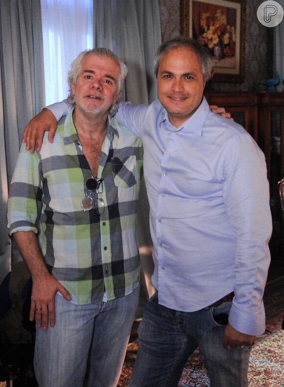 Carlos Lombardi, autor de 'Pecado Mortal', ao lado de Alexandre Avancini, diretor-geral da trama