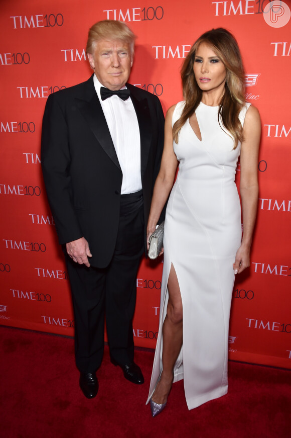 Donald Trump e a mulher, Melania Trump, no Baile de gala da revista 'Times', em Nova York, nesta terça-feira, 26 de abril de 2016