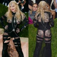 Madonna, de 57 anos, surpreende com bumbum à mostra em look Givenchy no MET Gala
