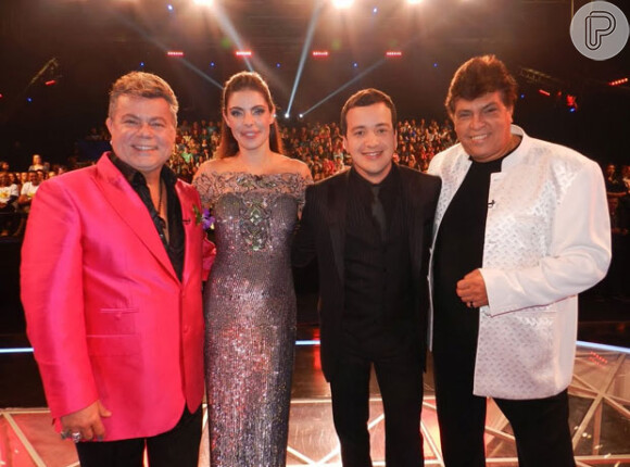 Rafael Cortez com Milton Cunha, Daniella Cicarelli e Sidney Magal, jurados do 'Got Talent Brasil'
