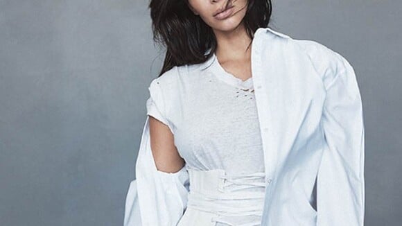 Kim Kardashian exibe curvas em ensaio seis meses após o nascimento do filho