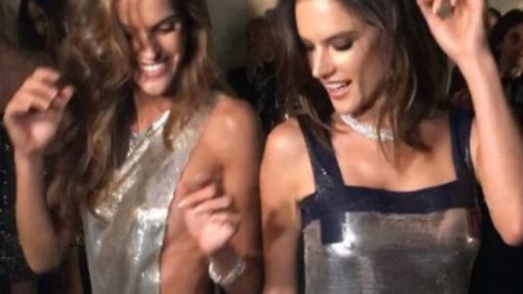 Alessandra Ambrosio e Izabel Goulart sambam nos bastidores do baile amfAR. Vídeo