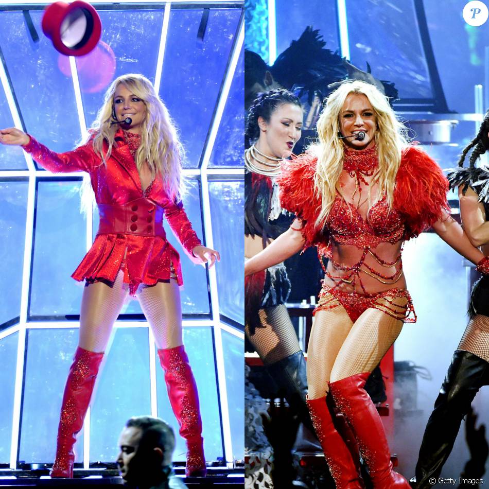 Para performance no Billboard Awards 2016, Britney Spears escolheu look  sexy vermelho que destacou sua boa forma, neste domingo, 22 de maio de 2016  - Purepeople