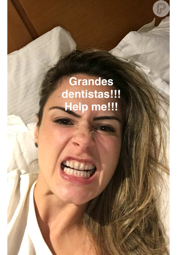 Ex-BBB Ana Paula Renault publicou alguns vídeos em seu Snapchat pedindo um tratamento dentário