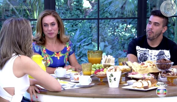 Juliana Paiva foi convidada do café da manhã do 'Mais Você', apresentado por Cissa Guimarães e André Marques, cobrindo descanso de Ana Maria Braga