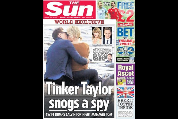 Taylor Swift foi flagrada aos beijos com o ator Tom Hiddleston
