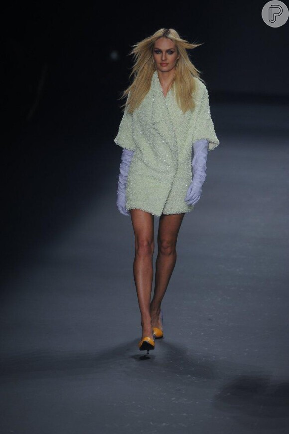 Candice Swanepoel, modelo da Victoria's Secret, desfilou para a coleção de Inverno 2014 da Forum na última quarta-feira da SPFW