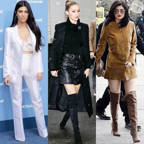 Monica Rose está por trás das produções das irmãs Kardashian, Gigi e Bella Hadid, e Kylie e Kendall Jenner. Na foto, Kourtney Kardashian, Gigi Hadid e Kylie Jenner desfilam todo o seu estilo, alcançado com a ajuda da stylist