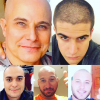 Edson Celulari tem o apoio do filho, Enzo, e de vários homens da sua família, que rasparam a cabeça em solidariedade a ele