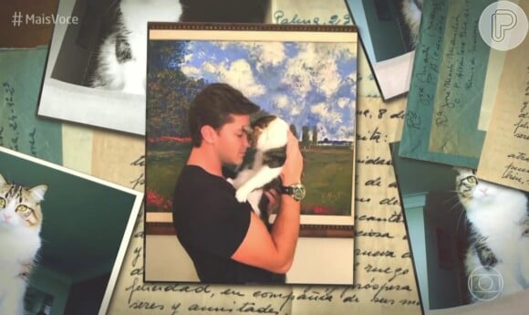 Klebber Toledo mostrou sua gata de estimação no 'Mais Você'. Animal foi resgatado das ruas pelo ator