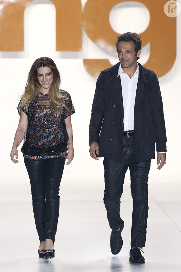 Cleo Pires e Domingos Montagner desfilaram pela TNG em abril de 2013, quando formavam o casal Bianca e Zyah em 'Salve Jorge'