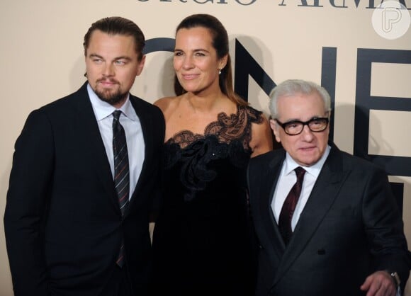 Martin Scorsese, Leonardo DiCaprio e Roberta Armani compareceram ao evento 'One Night Only New York', da Armani, em Nova York, em 24 de outubro de 2013