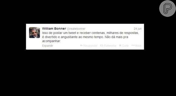 William Bonner avaliando sua paixão pelo Twitter