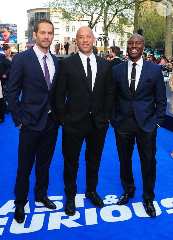 Paul Walker, Vin Diesel e Tyrese Gibson na première do filme 'Velozes e Furiosos 6'
