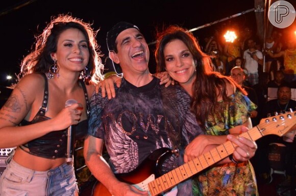Ivete Sangalo e Alinne Rosa fizeram a alegria de Durval, que comemorava idade nova no dia do show