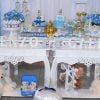 Chá de bebê dos filhos de Pepê teve como tema ursinhos e o azul predominou na decoração