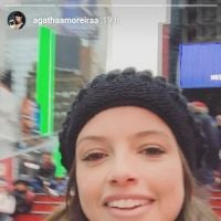 Agatha Moreira curte NY com Camila Queiroz e sofre com sinusite: 'Frio'. Vídeo!