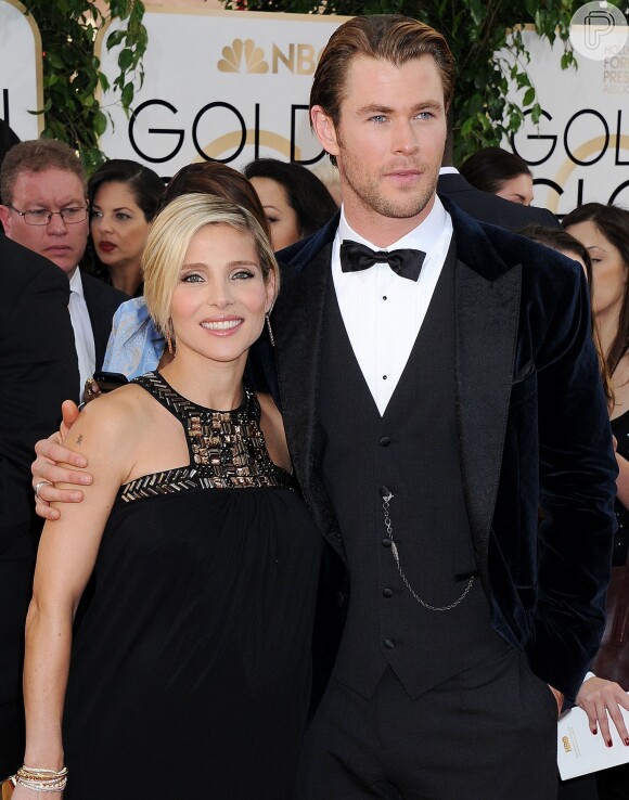 Chris Hemsworth e Elsa Pataky apareceram em público pela primeira vez no Globo do Ouro, no último domingo, 12 de janeiro de 2014