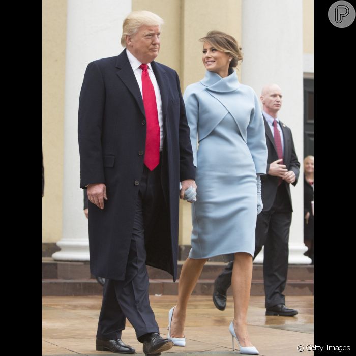 Look de Melania Trump divide opinião na posse de Donald Trump nos EUA: &#039;Estranho&#039;, disse um internauta nesta sexta-feira, 20 de janeiro de 2017