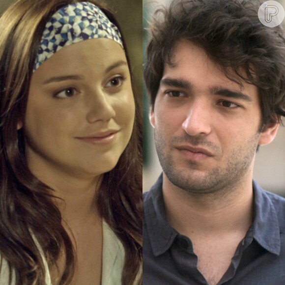 Marina (Alice Wegmann) e Tiago (Humberto) se beijam e são flagrados em clima suspeito por Letícia (Isabella Santoni), na novela 'A Lei do Amor'