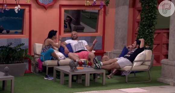 'BBB17': Marinalva, Daniel, Rômulo (escondido na imagem) e Luiz Felipe falaram sobre Roberta após a estudante vencer a Prova de Imunidade
