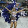 Monique Alfradique mostrou samba no pé no desfile das campeãs na Sapucaí