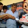 Alexandre Borges comemora aniversário no Rio de Janeiro em pré-estreia de filme de animação, no qual é um dos dubladores
