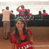 Carol Sampaio posa no camarote do Flamengo