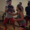 Sabrina Sato treina boxe com João Vicente de Castro e mostra habilidade no esporte