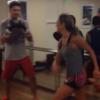 Sabrina Sato treina boxe com o namorado, João Vicente de Castro, no Rio de Janeiro (5 de março de 2014)