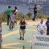 Russell Crowe visita Mirante Dona Marta, na comunidade Santa Marta, em Botafogo, Zona Sul do Rio, em 21 de março de 2014