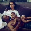 Kim Kardahsian posa com Kanye West e com a filha, North, de 9 meses, para a 'Vogue' americana, 24 de março de 2014