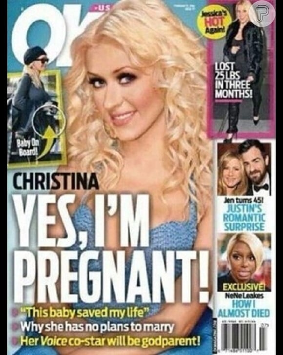 Christina Aguilera contou que está grávida no dia 20 de fevereiro para a revista 'OK'