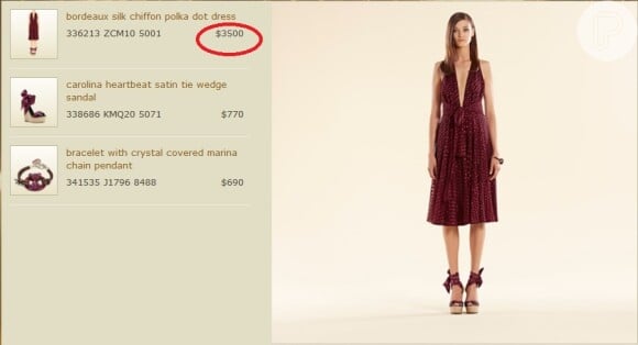 O vestido escolhido por Julia Lemmertz para a festa 'Vem aí', da TV Globo, está à venda no site da Gucci: U$ 3.500