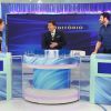 Silvio Santos recebeu Danilo Gentili e Fabio Porchat em seu programa no último domingo, 7 de abril de 2014