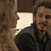 Ivan (Carol Duarte) temerá a reação de Cláudio (Gabriel Stauffer) à sua gravidez