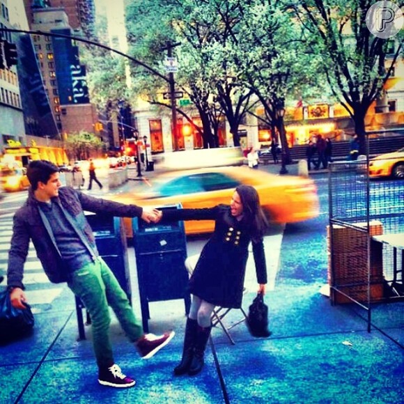 Enzo Celulari e Sophia se divertem em Nova York