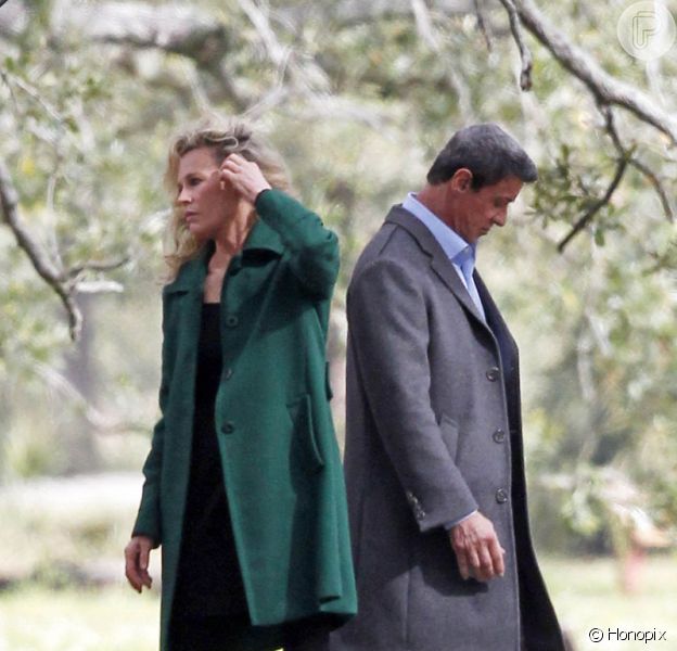 Sylvester Stallone roda cena do filme 'Grudge Match' com Kim Basinger em Nova Orleans, nos EUA, em 28 de janeiro de 2013
