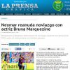 A volta de Neymar e Bruna Marquezine também virou notícia em El Salvador