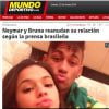O jornal espanhol 'Mundo Deportivo' noticiou o retorno de Neymar e Bruna Marquezine