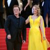 Quentin Tarantino e Uma Thurman prestigiam a première do filme 'Clouds of Sils Maria' durante o Festival de Cannes 2014