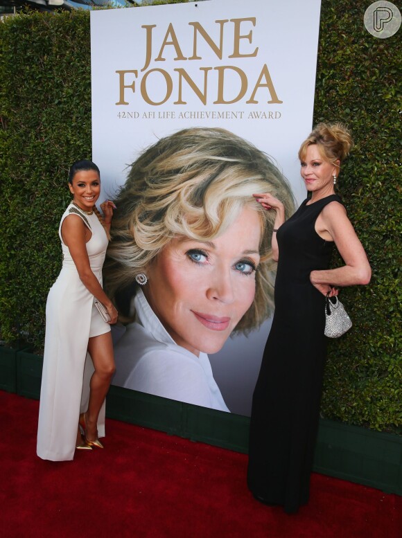 Eva Longoria e Melanie Griffith participam do AFI Life Achievement Award, eu homenageou Jane Fonda 