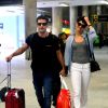 Sophie Charlotte e Daniel de Oliveira desembarcaram no aeroporto Santos Dumont, no Rio de Janeiro, nesta sexta-feira, 13 de junho de 2014