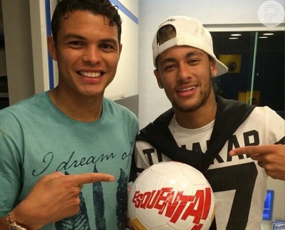 Thiago Silva e Neymar participaram do "Esquenta!" deste domingo, 22 de junho de 2014