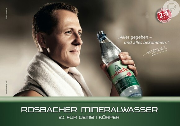Michael Schumacher não será mais garoto-propaganda da água mineral Rosbacher, em 23 de junho de 2014